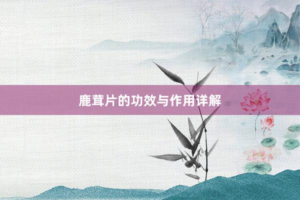 鹿茸片的功效与作用详解